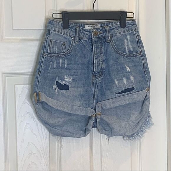 One Teaspoon High Waist Bandits Slim FitTwisted Cuff Hem Size 24 Button Fly - Picture 11 of 12